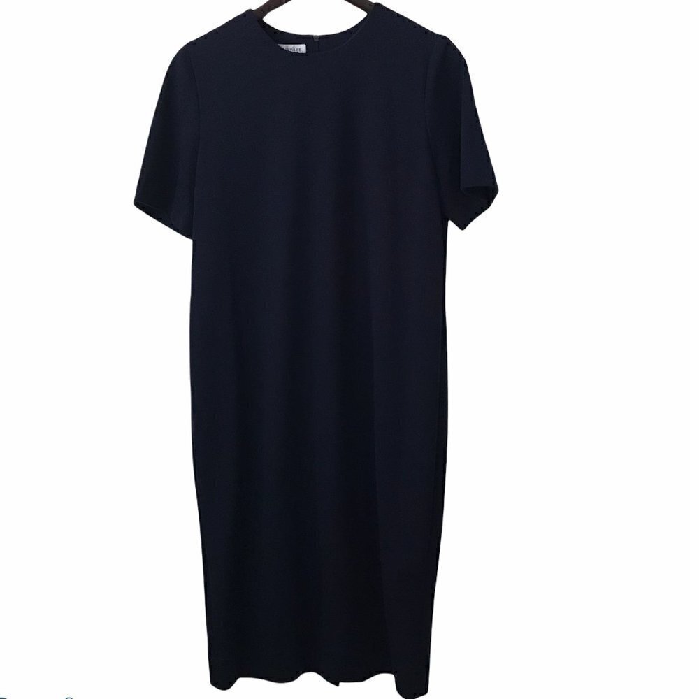 Henry Lee Petites Short Sleeves Black Sheath Dress